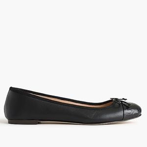 J. Crew size 9.5 “Lily” black cap-toe ballet flats
